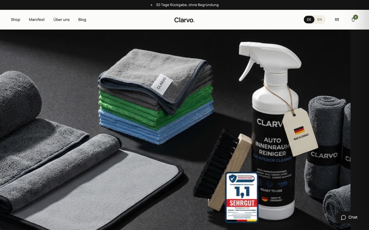 Website shopclarvo.com