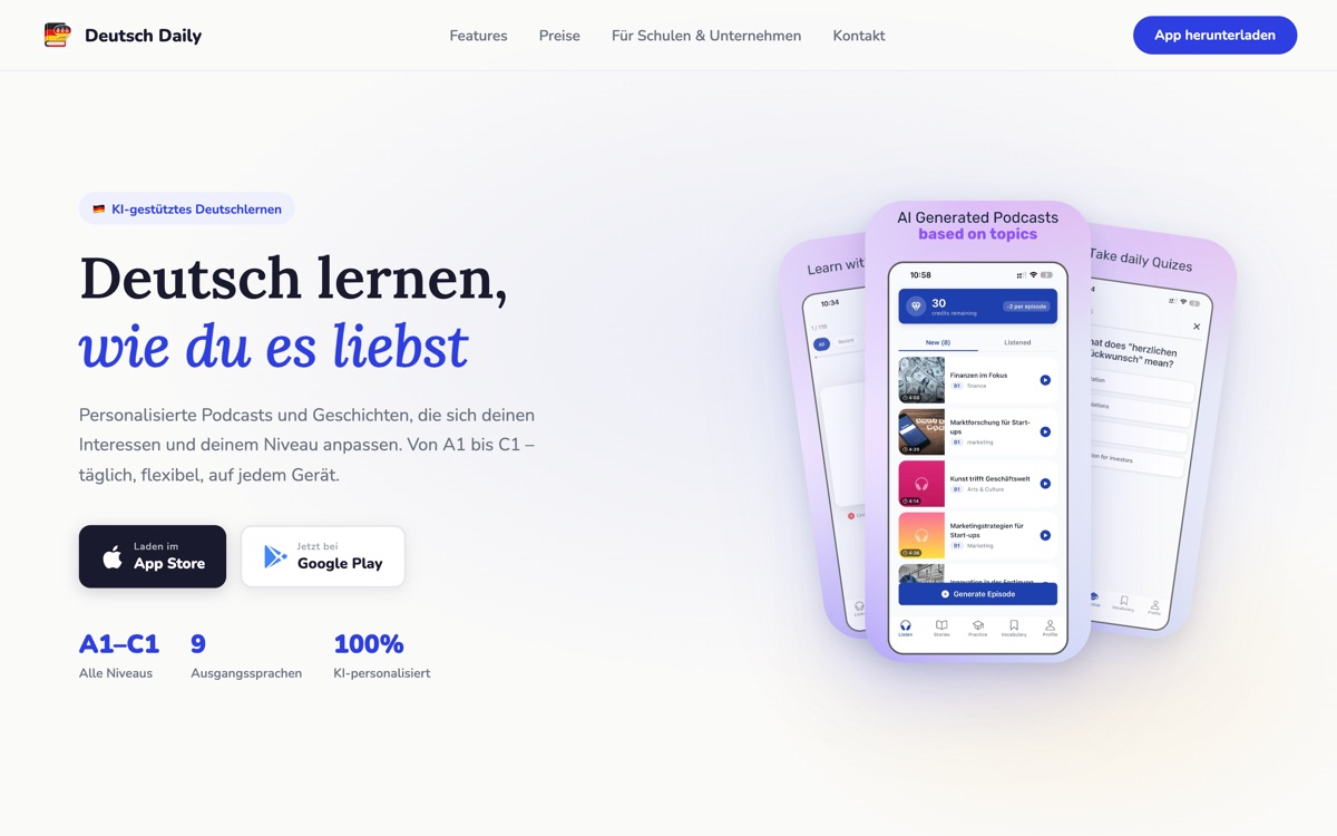 Website von DeutschDaily