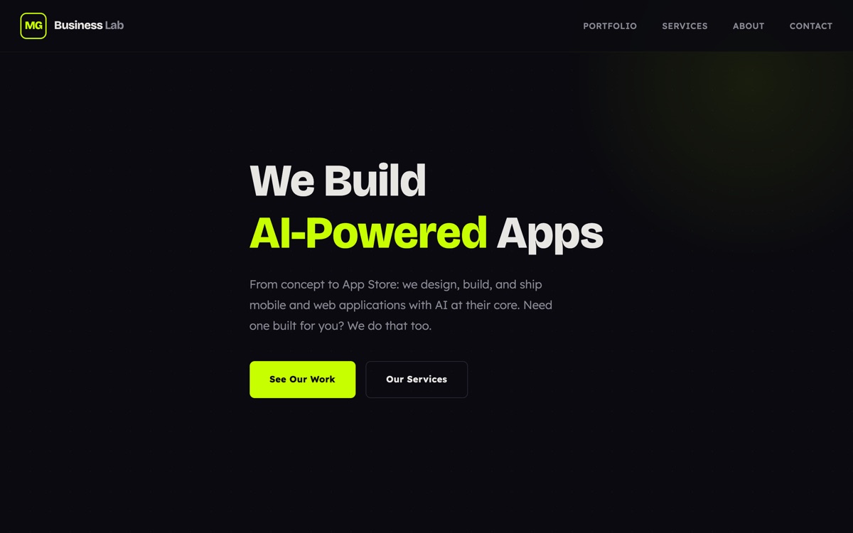 Website von MG Business Lab